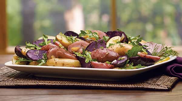 Fingerling Potato Salad Image with Recipe. Potatoes, dill, arugula...