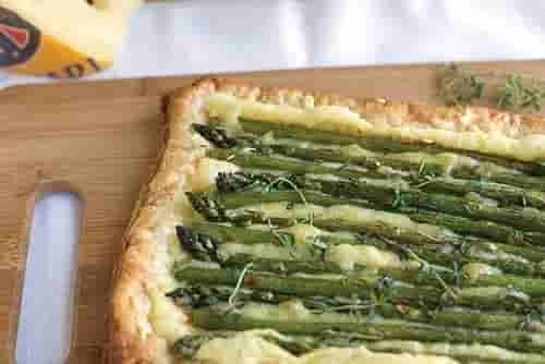 Asparagus Tart Recipe. Pastry, asparagus, cheese and more.