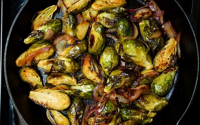 Roasted Brussels Sprouts with Creole Honey Mustard