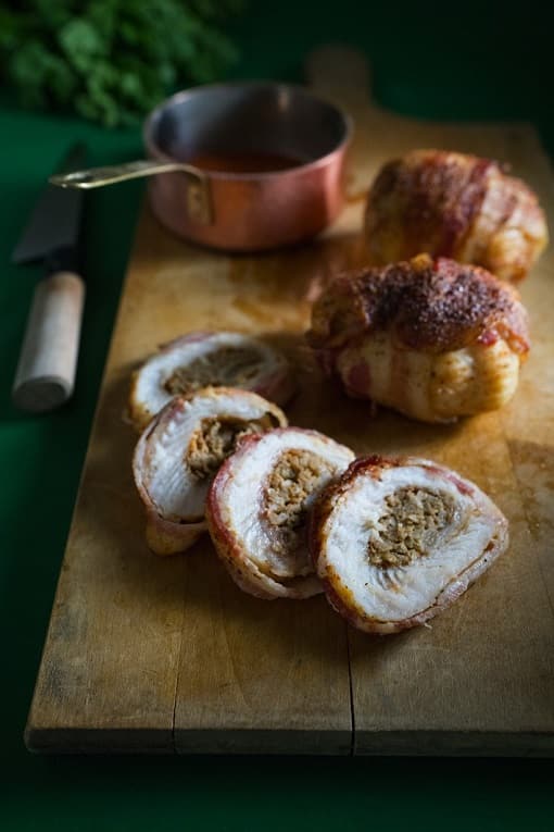 Bacon Wrapped Catfish and Boudin Rolls Recipe