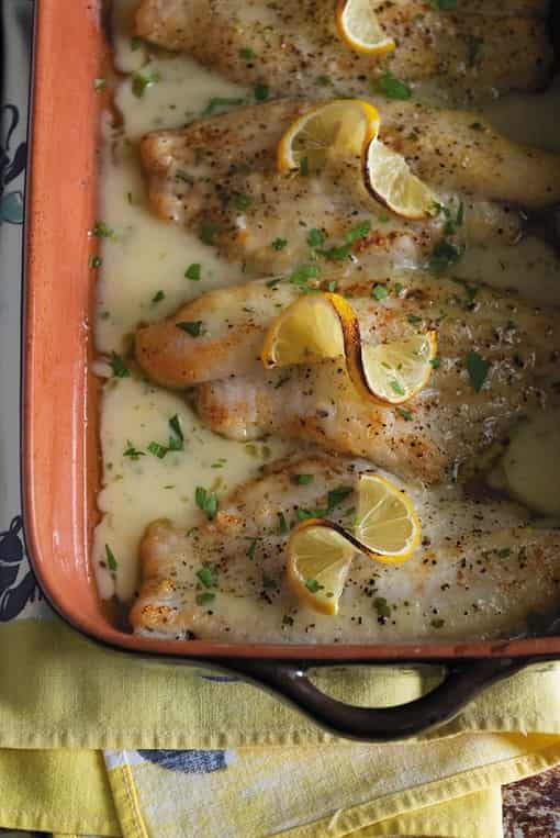 Broiled Catfish with Lemon Wine Sauce. Seasoned to perfection, and so delicious!