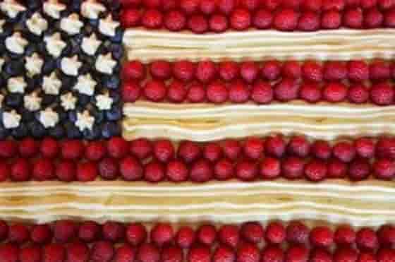 Patriotic Flag Cake Image