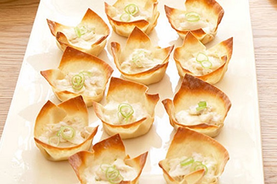 Baked Crab Rangoons. These crispy baked ragoons are filled with creamy crab meat.