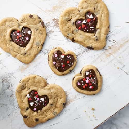 Valentine Chocolate Filled Hearts. It will be hard for your Valentine to resist these delicious cookies with melted chocolate in the center!
